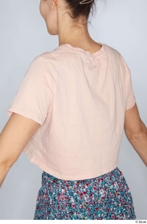 Cynthia casual dressed pink crop t shirt upper body 0004.jpg